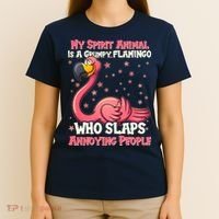 My Spirit Animal Is A Grumpy Flamingo T-Shirt thumb 4