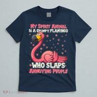 My Spirit Animal Is A Grumpy Flamingo T-Shirt thumb 5