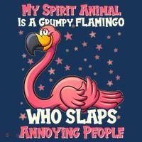 My Spirit Animal Is A Grumpy Flamingo Coaster thumb 2