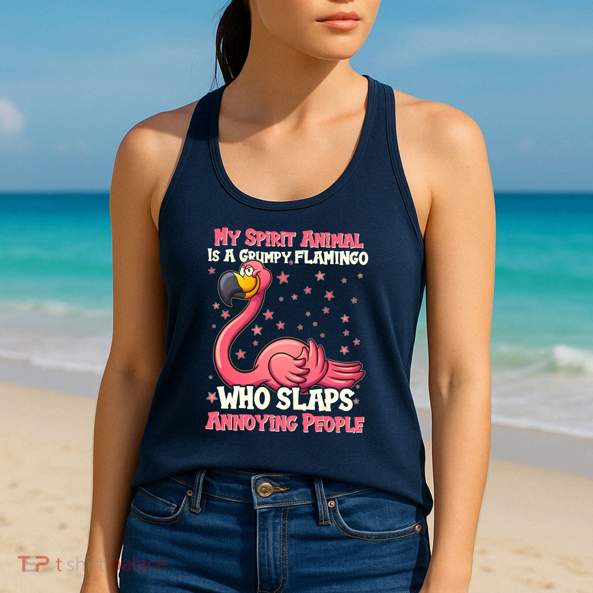 My Spirit Animal Is A Grumpy Flamingo Women's Tank Top
