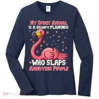 My Spirit Animal Is A Grumpy Flamingo Women's Long Sleeve Shirt thumb 0