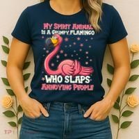 My Spirit Animal Is A Grumpy Flamingo Women's T-Shirt thumb 2