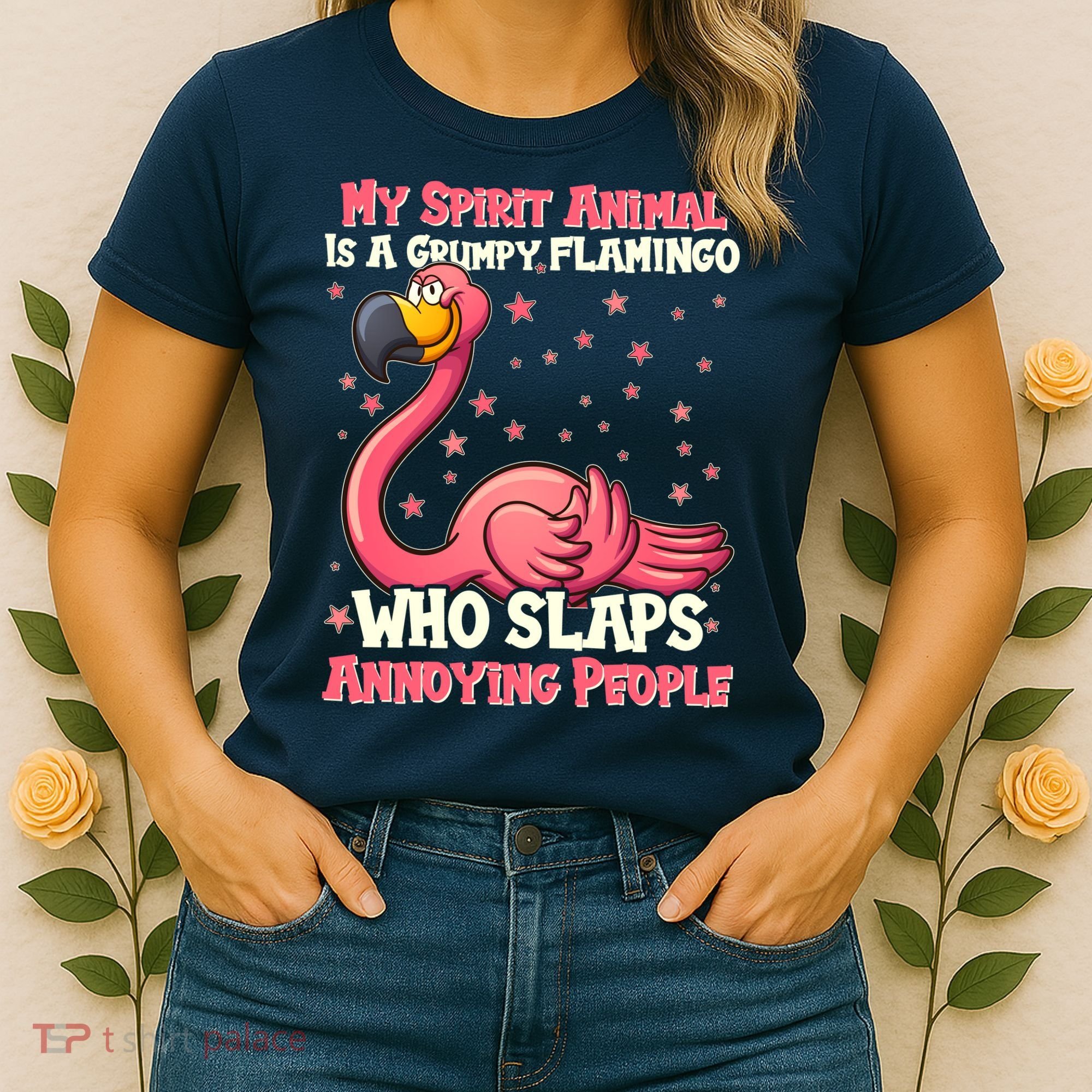 My Spirit Animal Is A Grumpy Flamingo Women's T-Shirt