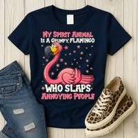 My Spirit Animal Is A Grumpy Flamingo Women's T-Shirt thumb 3