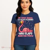 My Spirit Animal Is A Grumpy Flamingo Women's T-Shirt thumb 4