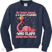 My Spirit Animal Is A Grumpy Flamingo Kids Sweatshirt thumb 0