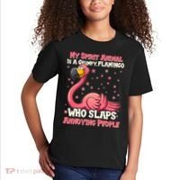 My Spirit Animal Is A Grumpy Flamingo Kids T-Shirt thumb 2