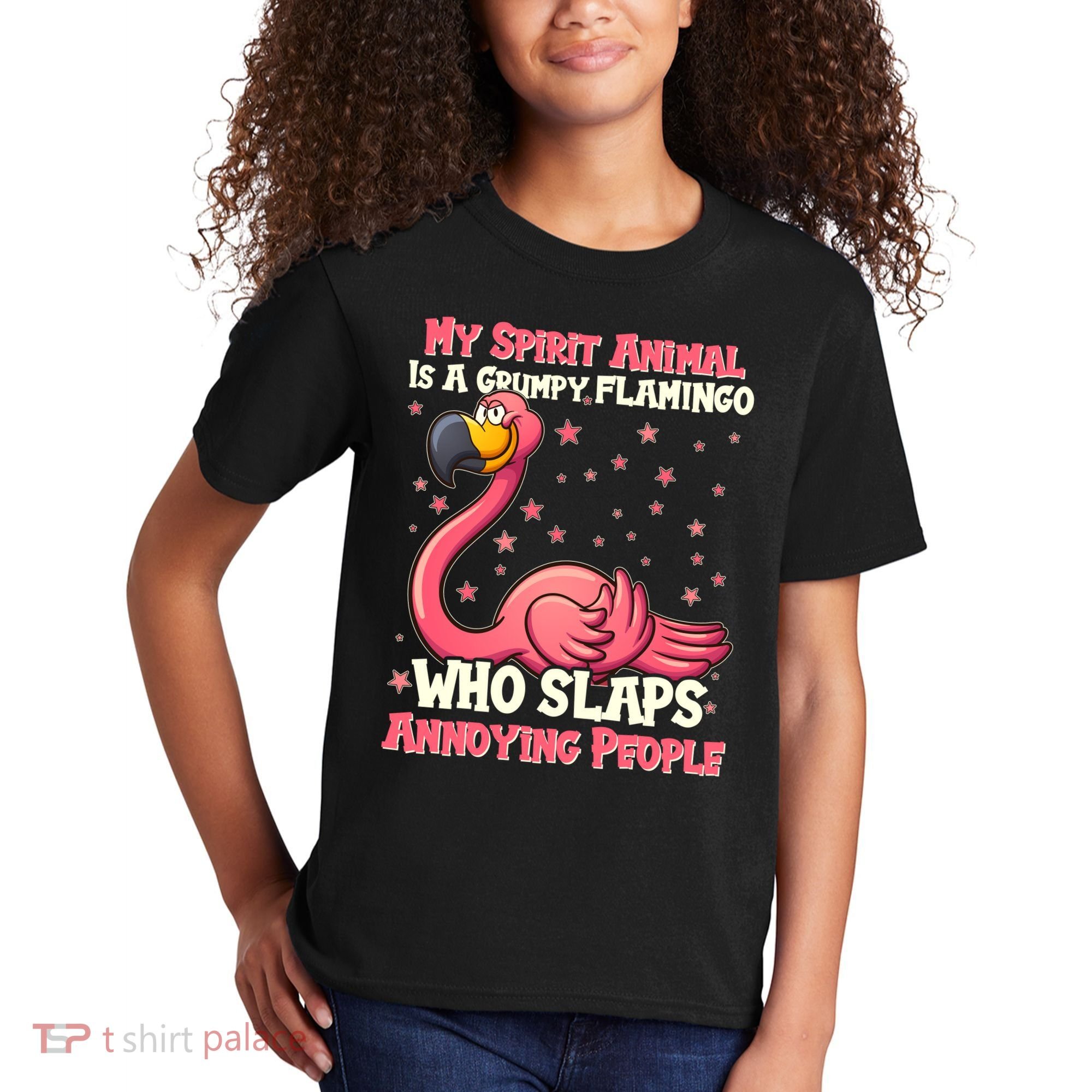 My Spirit Animal Is A Grumpy Flamingo Kids T-Shirt