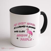 My Spirit Animal Is Grumpy Flamingo Coffee Mug thumb 1