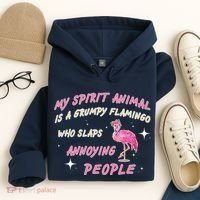 My Spirit Animal Is Grumpy Flamingo Hoodie thumb 4