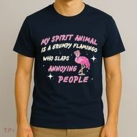 My Spirit Animal Is Grumpy Flamingo T-Shirt thumb 3