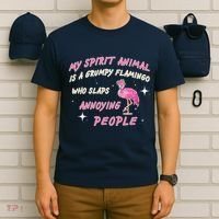 My Spirit Animal Is Grumpy Flamingo T-Shirt thumb 6