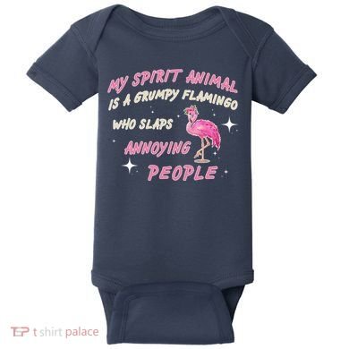 My Spirit Animal Is Grumpy Flamingo Baby Bodysuit