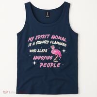 My Spirit Animal Is Grumpy Flamingo Tank Top thumb 2