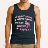 My Spirit Animal Is Grumpy Flamingo Tank Top thumb 3