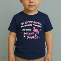 My Spirit Animal Is Grumpy Flamingo Toddler T-Shirt thumb 2