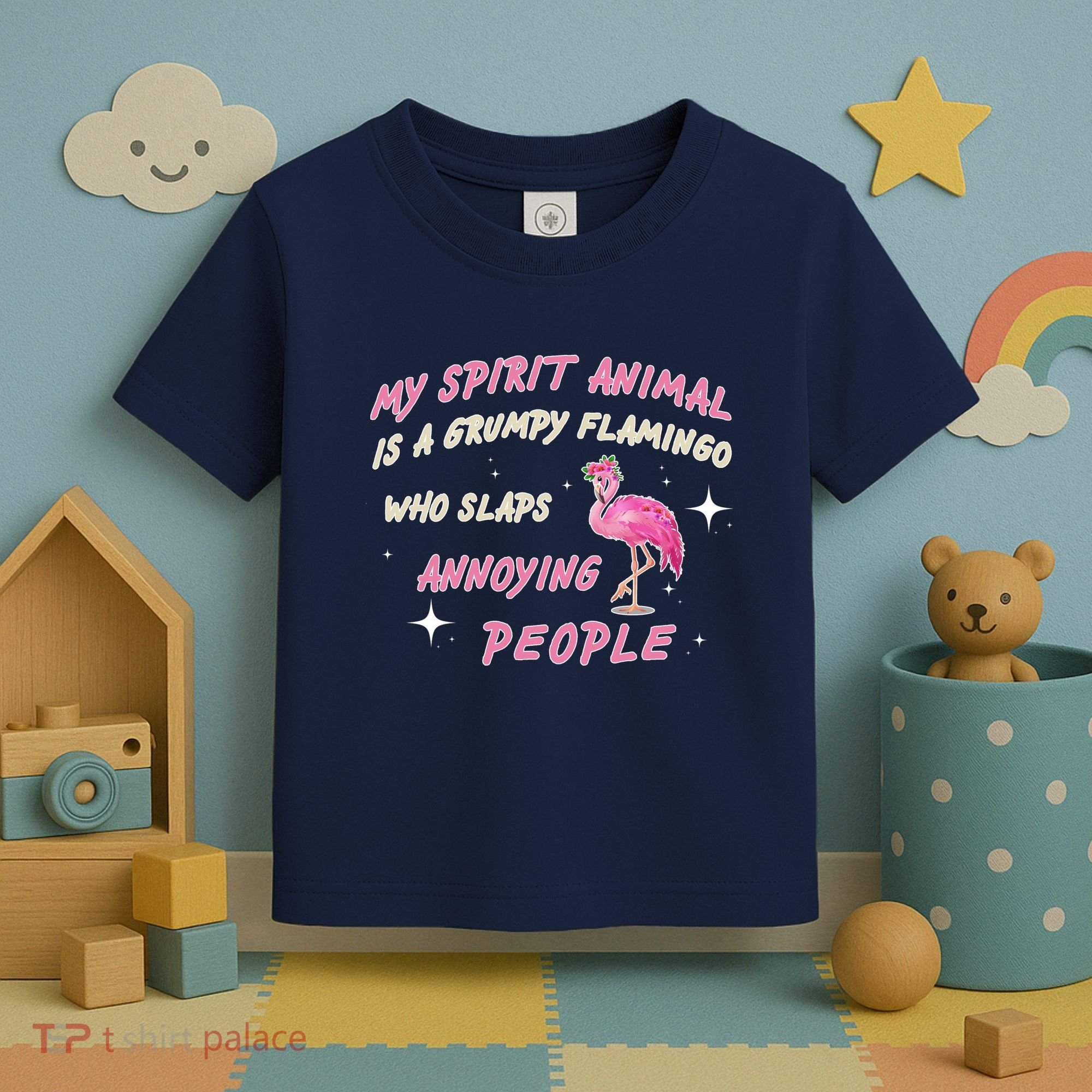 My Spirit Animal Is Grumpy Flamingo Toddler T-Shirt