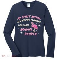 My Spirit Animal Is Grumpy Flamingo Women's Long Sleeve Shirt thumb 0