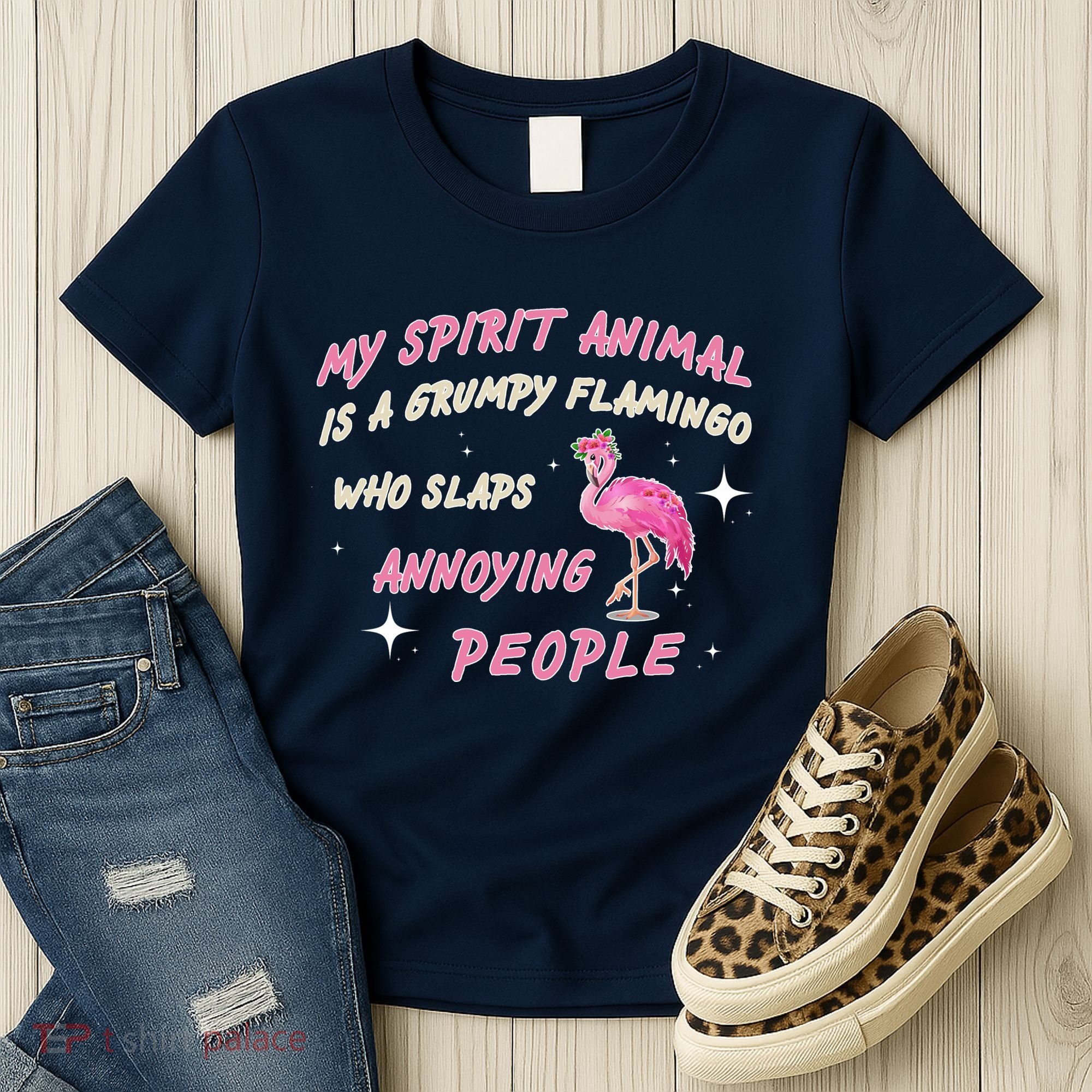 My Spirit Animal Is Grumpy Flamingo Women's T-Shirt