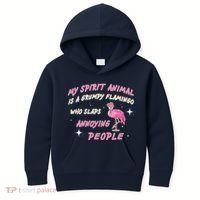 My Spirit Animal Is Grumpy Flamingo Kids Hoodie thumb 0
