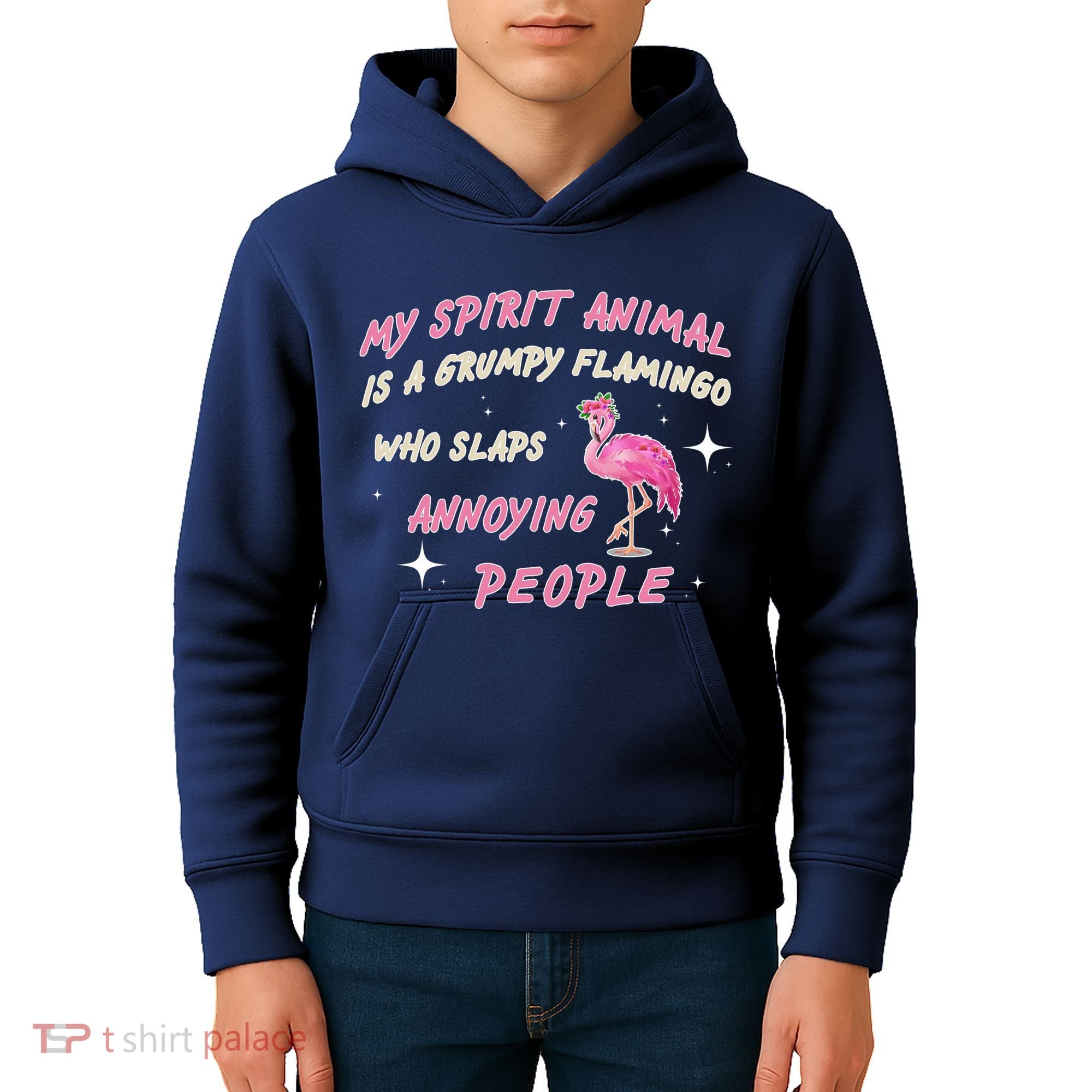 My Spirit Animal Is Grumpy Flamingo Kids Hoodie