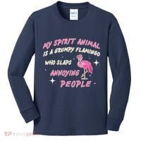 My Spirit Animal Is Grumpy Flamingo Kids Long Sleeve Shirt thumb 0