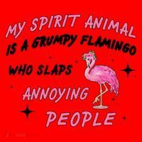 My Spirit Animal Is Grumpy Flamingo Santa Hat thumb 1