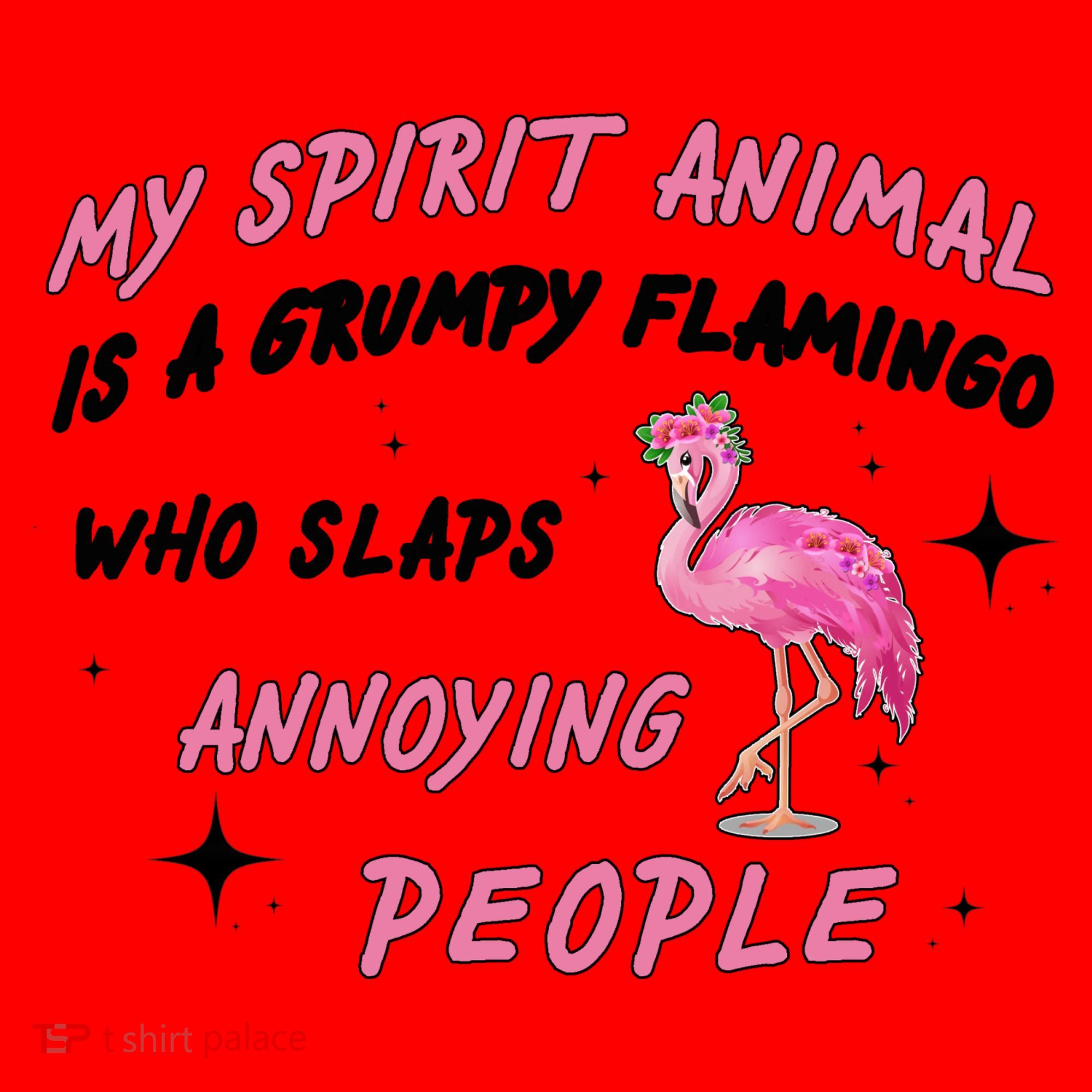 My Spirit Animal Is Grumpy Flamingo Santa Hat