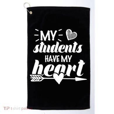 My Students Have My Heart Cute Teacher Golf Towel