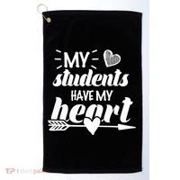 My Students Have My Heart Cute Teacher Golf Towel thumb 0
