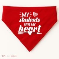 My Students Have My Heart Cute Teacher USA-Made Doggie Bandana thumb 0