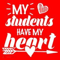 My Students Have My Heart Cute Teacher Button thumb 1