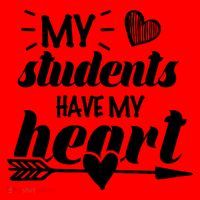 My Students Have My Heart Cute Teacher Santa Hat thumb 1