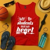 My Students Have My Heart Cute Teacher Tank Top thumb 4