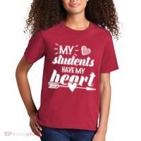 My Students Have My Heart Cute Teacher Kids T-Shirt thumb 2