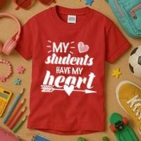 My Students Have My Heart Cute Teacher Kids T-Shirt thumb 3