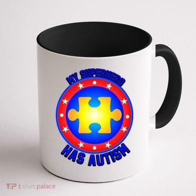 My Superhero Has Autism Coffee Mug back