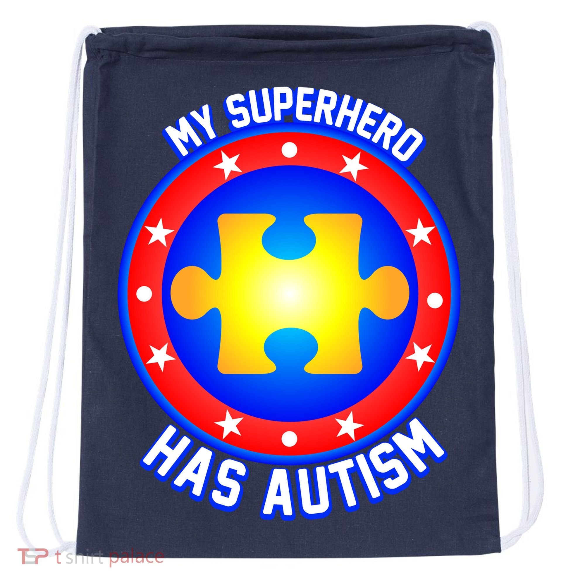 My Superhero Has Autism Drawstring Bag