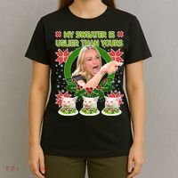 My Sweater Is Uglier Than Yours Yelling Cat Meme  T-Shirt thumb 4