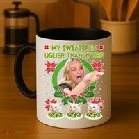 My Sweater Is Uglier Than Yours Yelling Cat Meme  Coffee Mug thumb 4