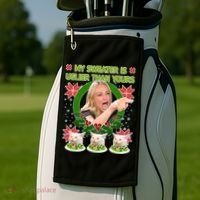 My Sweater Is Uglier Than Yours Yelling Cat Meme  Golf Towel thumb 2