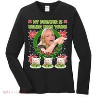 My Sweater Is Uglier Than Yours Yelling Cat Meme  Women's Long Sleeve Shirt thumb 0