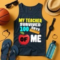 My Teacher Survived 100 Days Of Me Tank Top thumb 4
