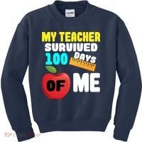 My Teacher Survived 100 Days Of Me Kids Sweatshirt thumb 0