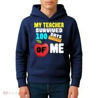 My Teacher Survived 100 Days Of Me Kids Hoodie thumb 4