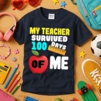 My Teacher Survived 100 Days Of Me Kids T-Shirt thumb 3