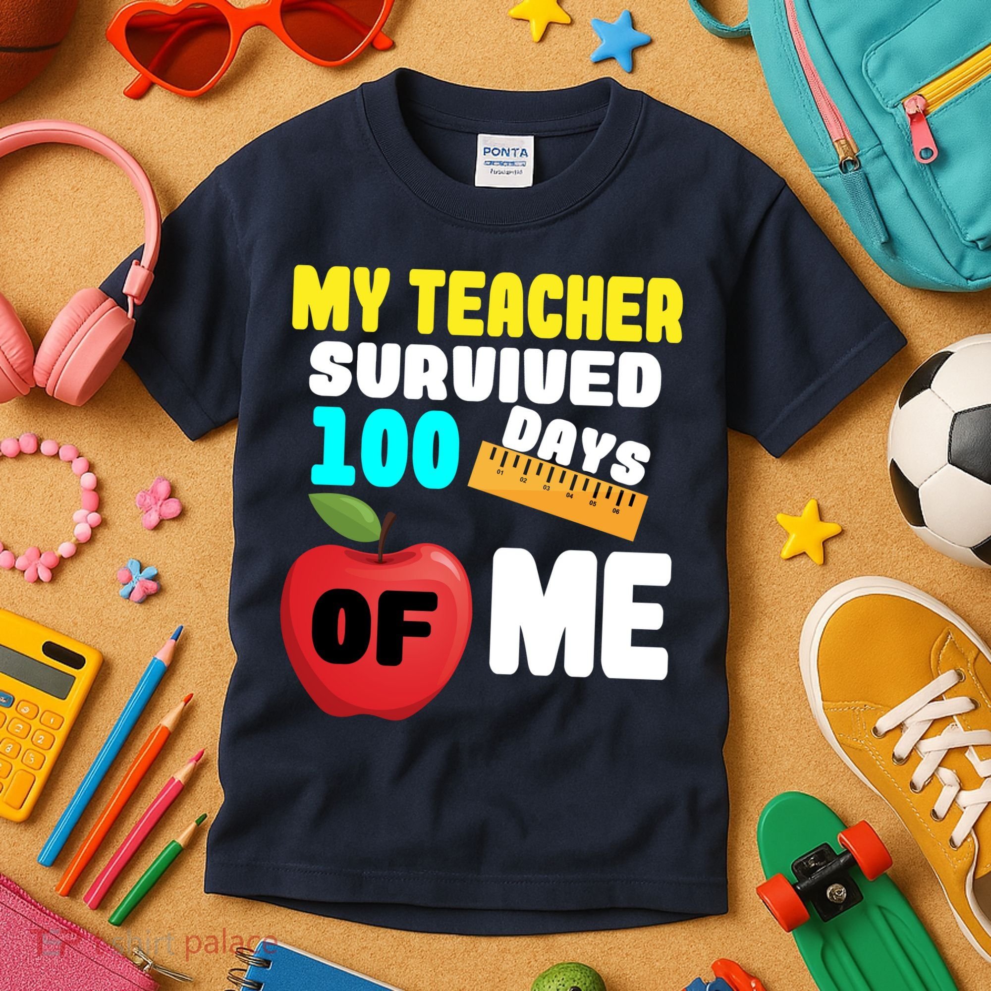 My Teacher Survived 100 Days Of Me Kids T-Shirt