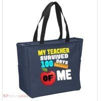 My Teacher Survived 100 Days Of Me Tote Bag thumb 2