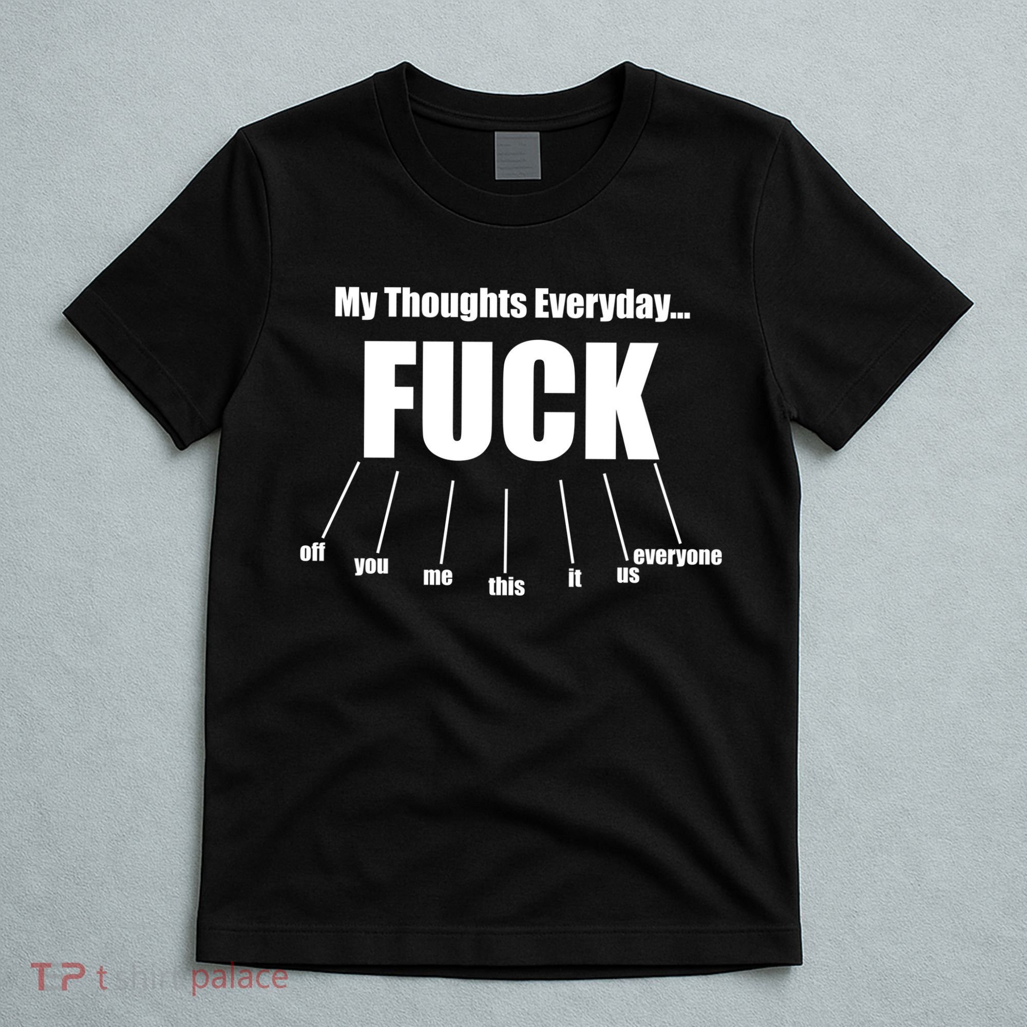 My Thoughts Everyday Fuck Everything Funny Meme T-Shirt