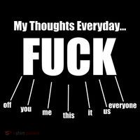 My Thoughts Everyday Fuck Everything Funny Meme Coaster thumb 2